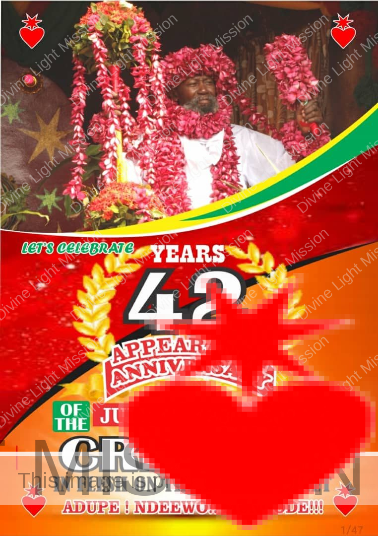 42 YEARS APPEARANCE ANNIVERSARY JULY 17, 1980 - 2022 OF THE CREATOR IN FLESH ON THE EARTH PLANET ADUPE! NDEEWO!! MUNGODE!!!