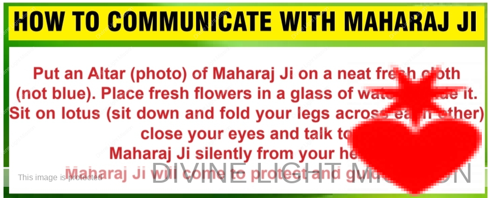 HOW TO COMMUNICATE WITH MAHARAJ JI