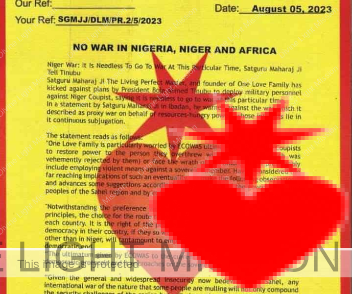 NO WAR IN NIGERIA, NIGER AND AFRICA