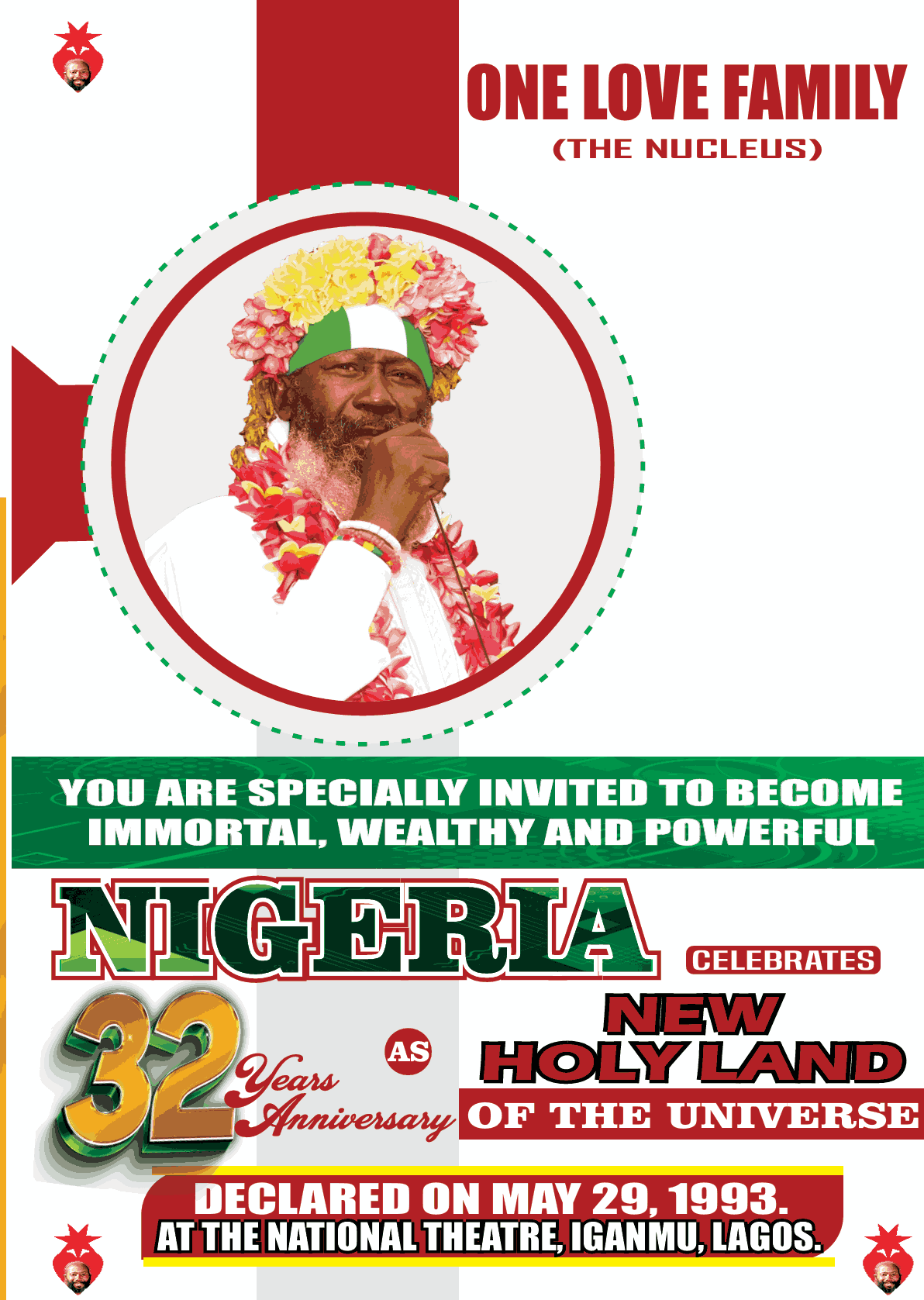 NIGERIA CELEBRATES 32 YEARS ANNIVERSARY AS NEW HOLY LAND OF THE UNIVERSE